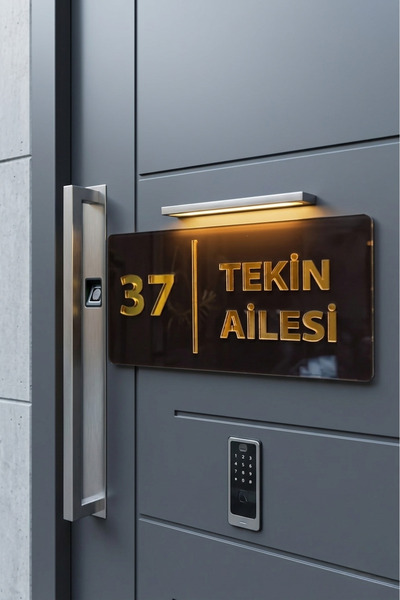 Eymi Design Kişiye Özel Pleksi Kapı İsimliği ve Numarası