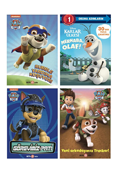 Beta Yayınları Paw Patrol + Karlar Ülkesi Olaf 4'lü Hikaye Seti Çıkartma Hedi...