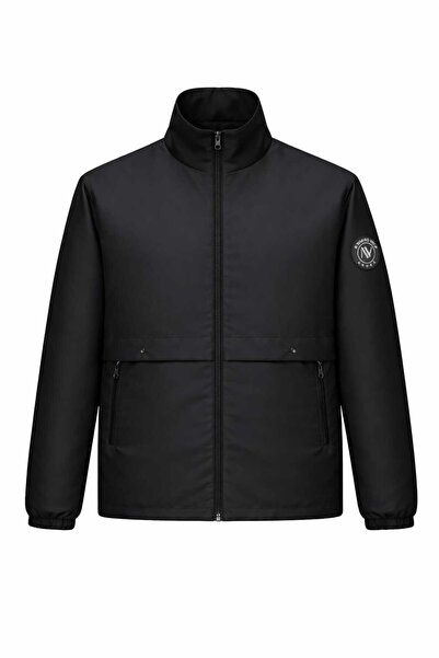 NIVARO Men's Black Jacket Regular Fit Stand Collar Zippered Premium Seasonal ...