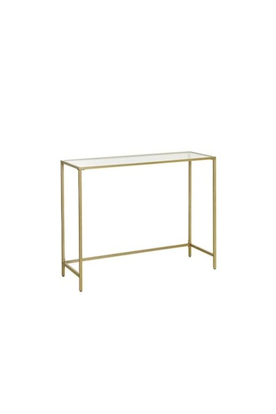 OEM Reese Console, Gold, 100x35x80 cm, Tempered Glass Top