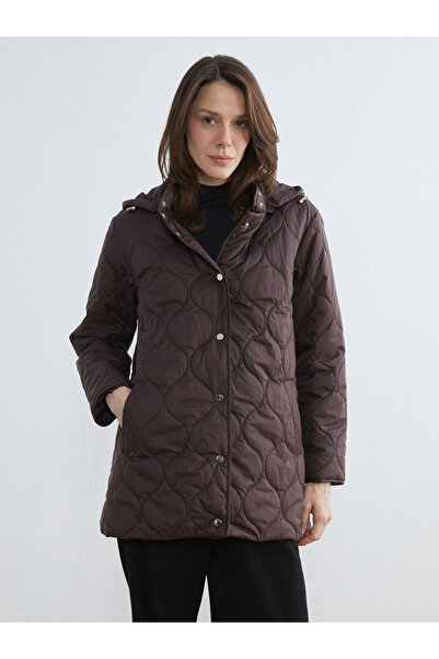 LC Waikiki Brown Hooded Quilted Women's Puffer Jacket