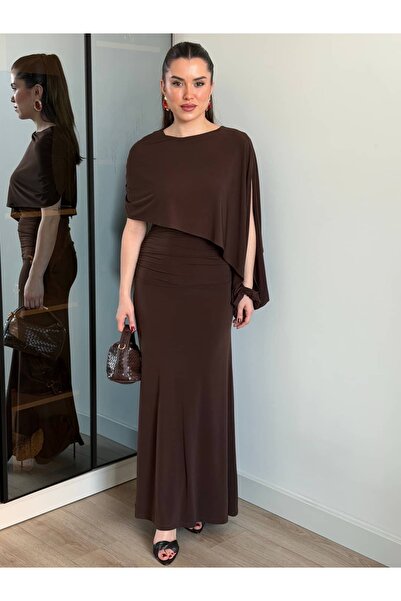 ROUPAS COLLECTİON İtalyann Kesim Pelerinn Elbise