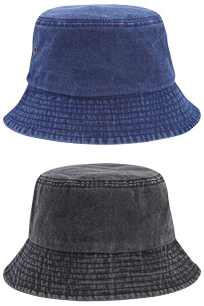 Uniquetrenders Unisex Vintage 100% Cotton Bucket Hat Set of 2