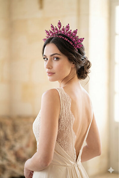 Limelia Accesoriu de nuntă cu coroană de mireasă și henna, model Sunburst, cu...