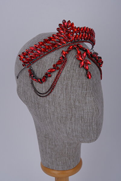 Hayalperest boncuk Κρυστάλλινο νυφικό στέμμα με λεπτομέρεια στο μέτωπο, αξεσο...