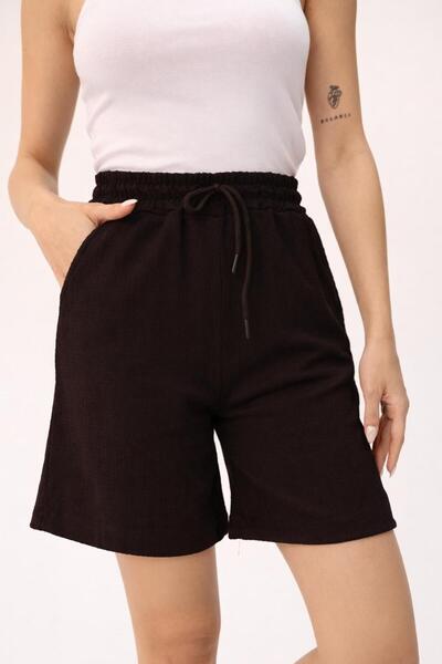Hira Clothing Bürümcük Fabric Relaxed Fit Double Pocket Bermuda Shorts