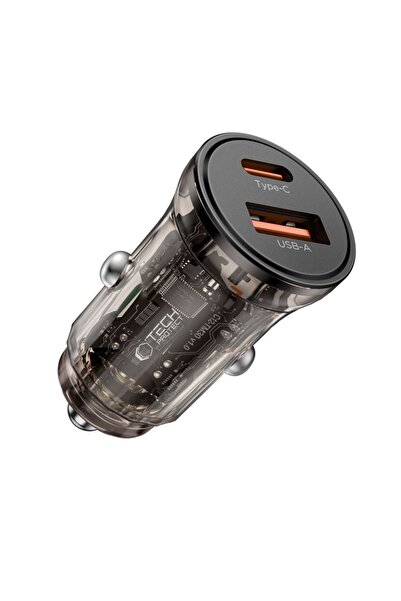 Tech-Protect CC01 45W Car Charger USB-A/USB-C PD QC3.0 Black