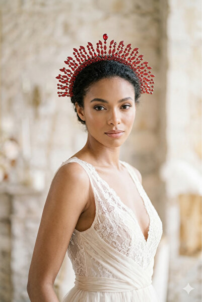 Limelia تاج زفاف وحناء موديل هيلينز مرصع بالكريستال اللامع