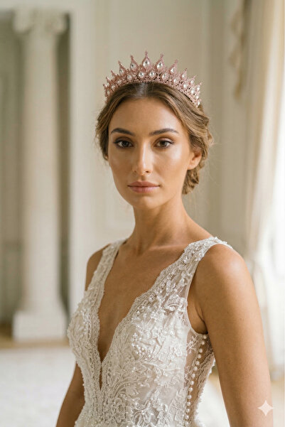 Limelia تاج العروس من حجر الكريستال، إكسسوار شعر لحفلات الزفاف، تصميم أنيق