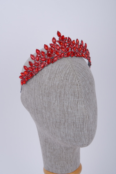 Hayalperest boncuk تاج العروس المصنوع يدويًا من حجر الكريستال وغطاء رأس الخطو...