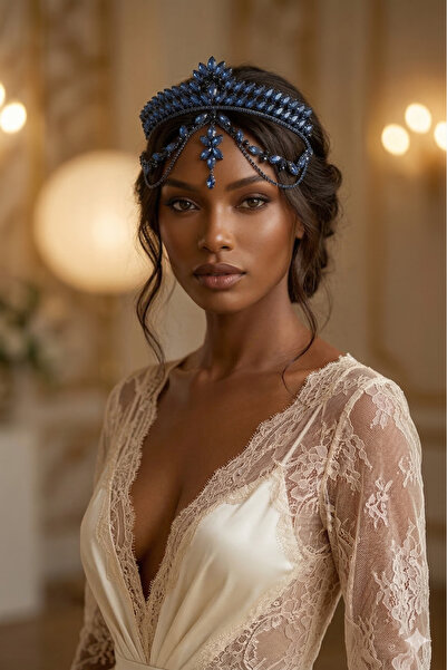 Limelia تاج زفاف كريستالي مزين بتفاصيل متقنة، إكسسوار زفاف للعروس