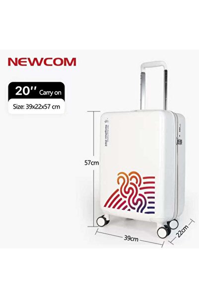Generic White Hand-Carry Travel Luggage Stylish White Travel Suitcase for Sma...
