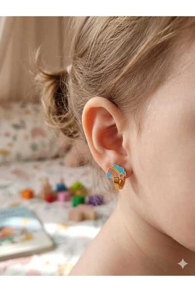 FOR YOU TAKI by Ezgi Children's Anti-Allergic Anti-Tarnish Steel Cloud Earrings