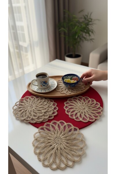 KÜTAHYA HOME 6 bucăți de șervețele de cocktail și suporturi pentru pahare, br...