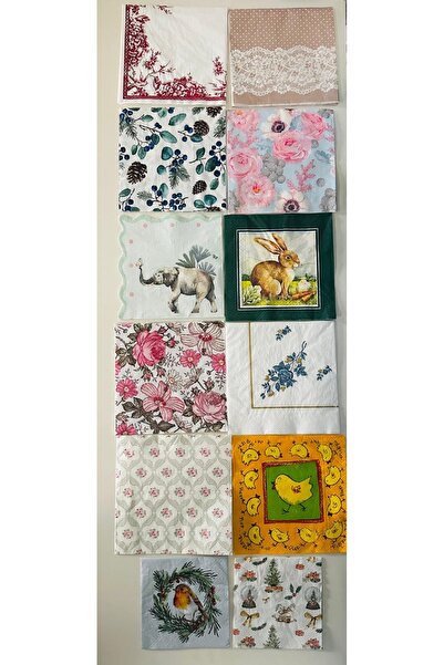 PEÇETE DÜNYASI Dekopaj Napkin for Hobby Work (12 Pieces Are Sent Individually)