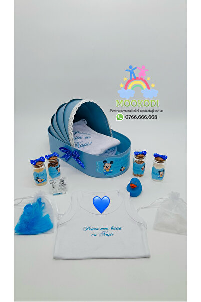MOOKODI Εξατομικευμένο Σετ "Πρώτο Baby Shower με τους Νονούς/Νονές" - "Μίκυ 1...