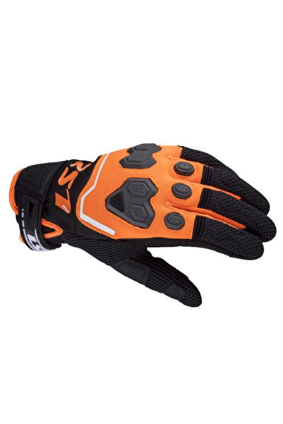 LS2 Vega Man textile gloves, size M, black/orange
