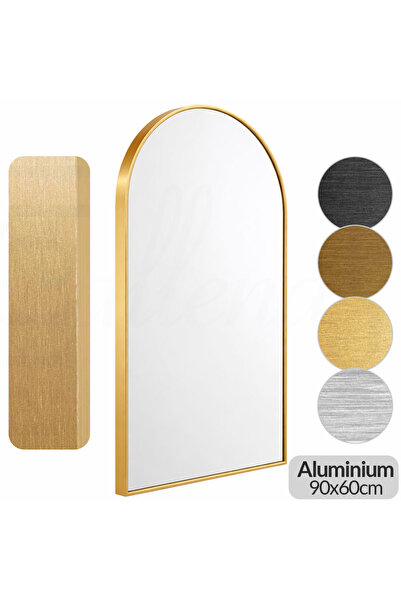 Callena Arcade Mirror, 90x60cm, wall mirror, decorative, decor, with Gold Fra...