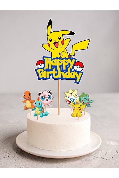 Sinem Gift Pokemon Concept Birthday - Pokemon Birthday - 6-Piece Cupcake Deco...