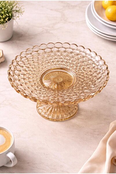 decovien Stylishly Designed Glass Fruit Bowl with Stand for Candy & Chocolate...