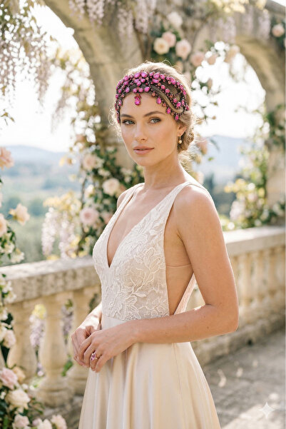 Limelia إكسسوار رأس العروس بتصميم خاص من حجر الكريستال وتصميم تاج العروس من ه...