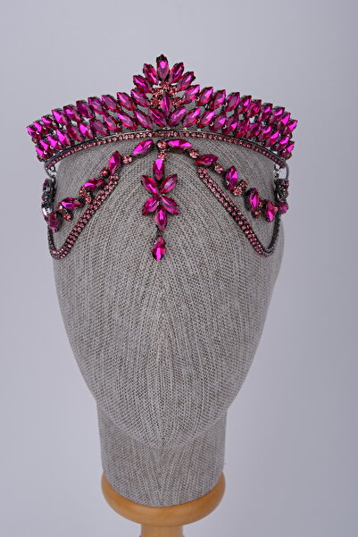 Limelia إكسسوار زي حفلة الهينا الليلية بتصميم تاج العروس مرصع بالكريستال