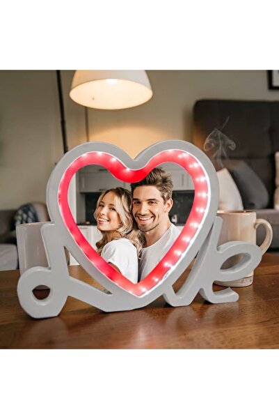Hediye Vakti Kişiye Özel Fotoğraflı Love Yazılı Sihirli Ayna - LED Işıklı Kal...