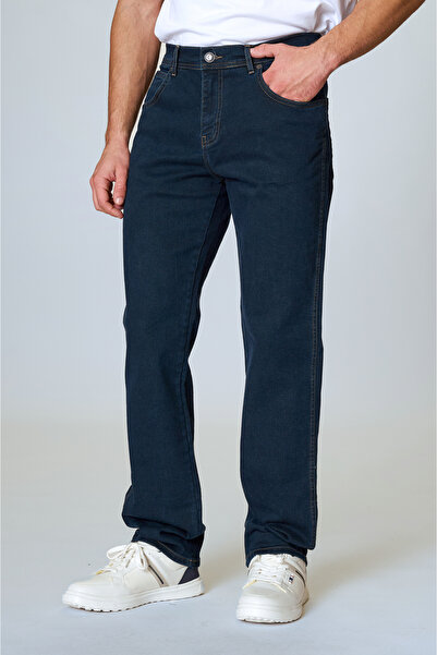 Twister Jeans Vegas 132-319 A Dark Blue Haki Likralı Rahat Kalıp Erkek Kot Pa...