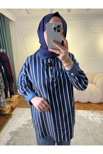 Tığ Triko Striped Viscose Suit