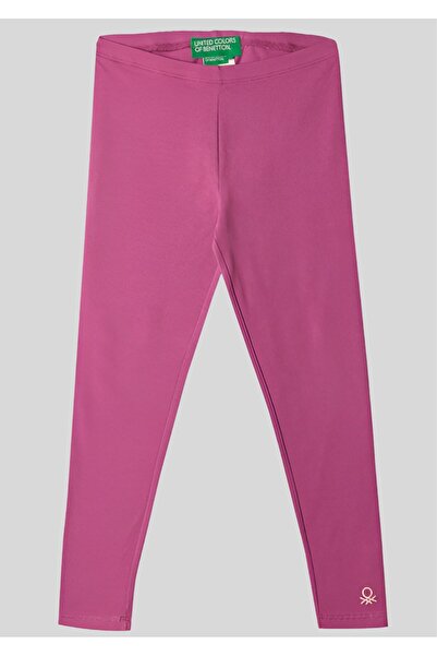 Benetton Colanți din bumbac fucsia pentru fete United Colors
