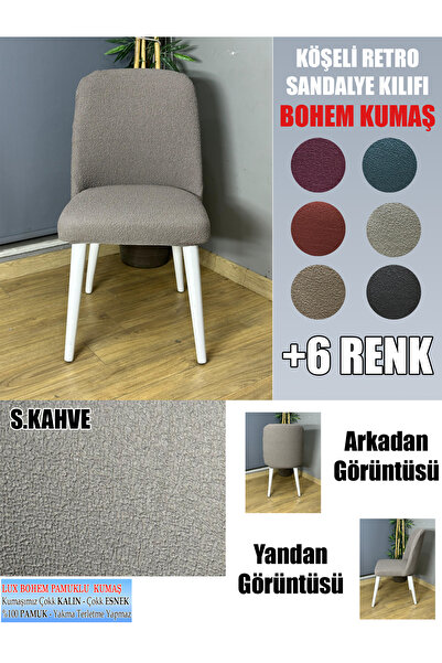 Home KÖŞELİ RETRO SANDALYE KILIFI 6 ADET LÜX BOHEM KUMAŞ ÇOK KALIN %100 PAMUK