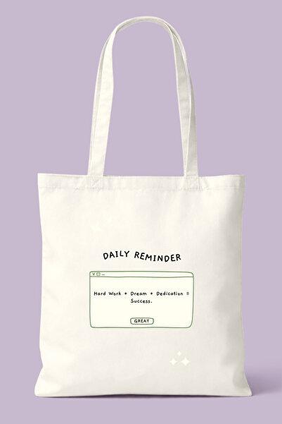 Hayali Şeyler Daily Reminder Baskılı Bez Çanta