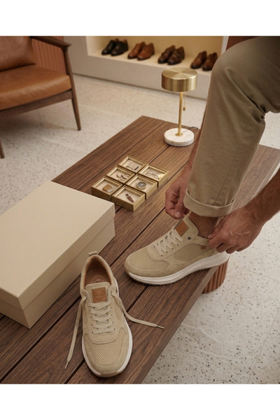 rocassi SNEAKER BĂRBAȚI DIN PIELE MIXTĂ, PANTOFI SPORT, CULOARE MARO ÎNCHIS