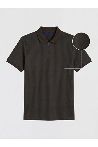LC Waikiki Brown Polo Neck Men's T-Shirt