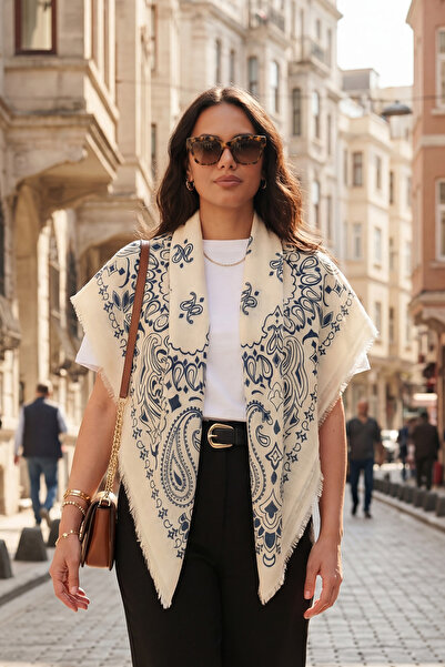 Lela Cotton 110 X 110 cm Patterned Shawl Shal 6941400