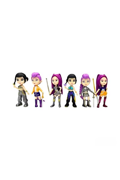 Virtual Trend Set 6 Personaje K-POP Demon Hunters, HUNTR/X, Mira, Rumi și Zoey, înălțime 12 cm, multicolor
