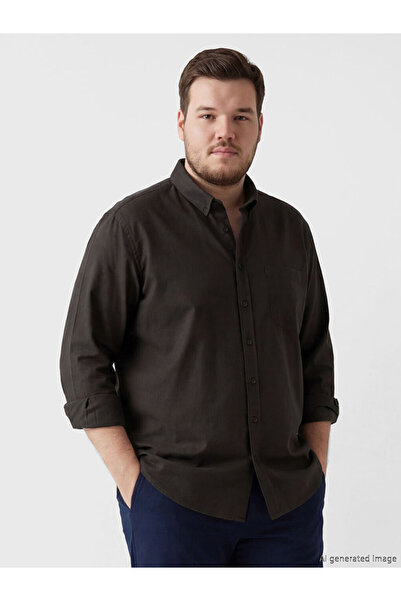 LC Waikiki Brown Regular Fit Oxford Men's Shirt