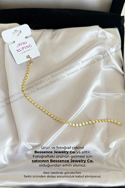 Bessence Jewelry Co Xuping 14K Gold Ezme Zincir Çelik Bileklik, 18,5 CM