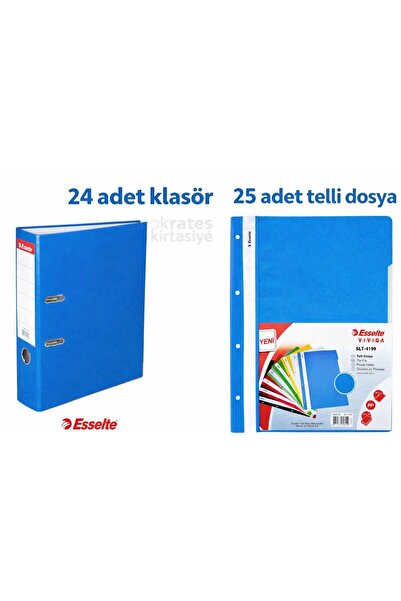 Esselte Blue Wide Folder 24 Pieces + Blue Ring Binder 25 Pieces