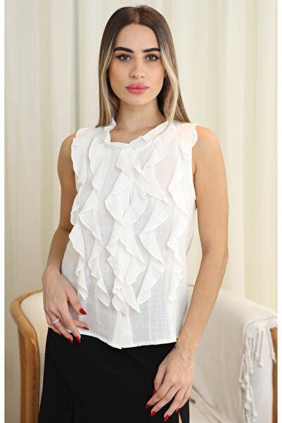 2TRENDY White Sleeveless Blouse