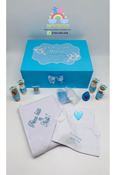 MOOKODI Εξατομικευμένο Σετ "Πρώτο Baby Shower με τους Νονούς/Νονές" - "Ελέφαν...