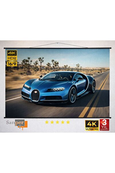 sanper Duvar Askılı ) En200cm Boy115cm Projeksiyon Perdesi Taşınabilir Akıllı...