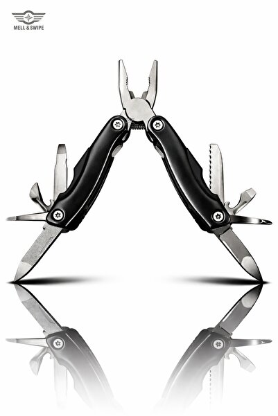 MELL & SWIPE Mini Multitool Cep Çakısı Pense 10 Fonksiyon Kamp Outdoor İngili...