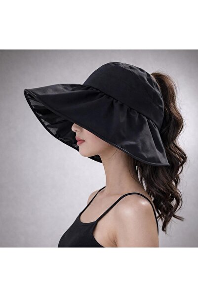 valkyrie قبعة شمسية نسائية واسعة الحواف بتصميم ذيل الحصان، قبعة صيفية متناسقة...