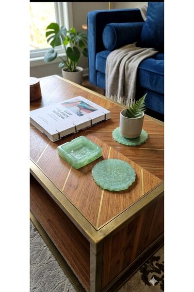 TREVO Set de scrumiere și suporturi pentru pahare din epoxid, 2 piese