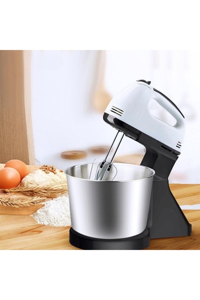 EMATTEIRO Mixer cu Bol Inox 4L și Putere 380W, 7 Trepte de Viteză, Accesorii ...