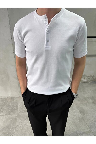 DIFRANSEL JEANS Μπλουζάκι με κοντό μανίκι, στενή εφαρμογή, με κουμπιά και ριμ...