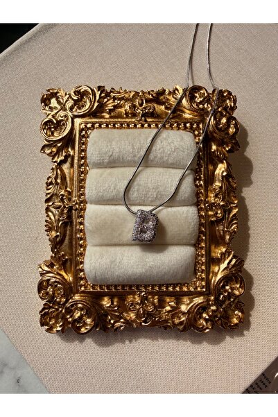 nurjewelry B Harfi Zirkon Taşlı Çelik Kolye – Gümüş Renk Parlak Taşlı Minimal...