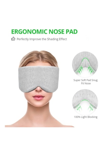 Palifel Masca de dormit, bumbac/poliester, gri deschis, 19,5 x 11,2 x 67 cm S...