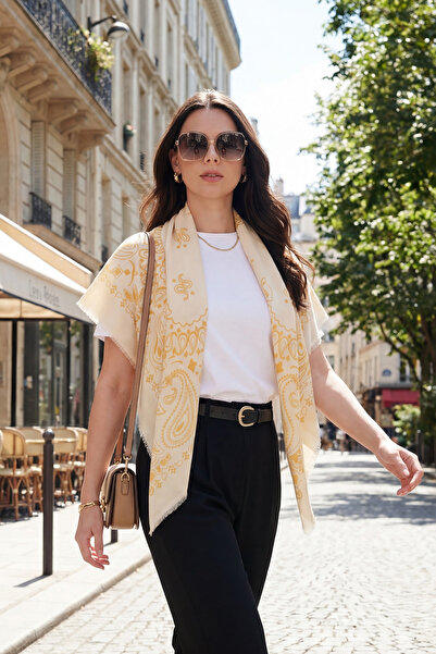 Lela Cotton 110 X 110 cm Patterned Shawl Shal 6941400